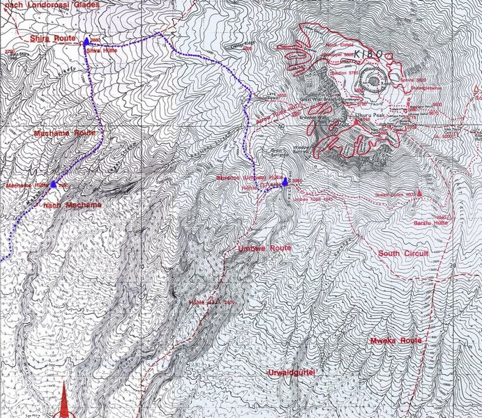 3. Tag  Route zur Barranco H&uuml;tte 3965m